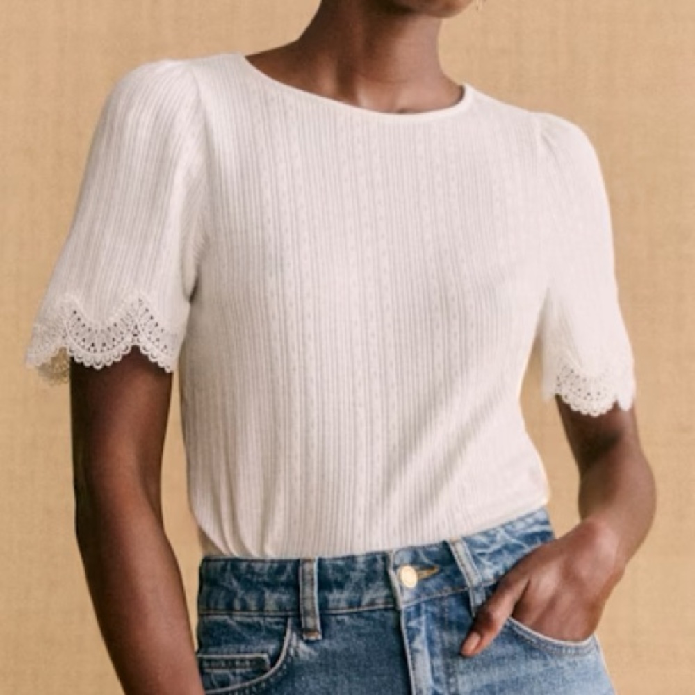 Sézane Cléa T-shirt Écru